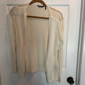 Daisy Fuentes Cream Open Front Cardigan